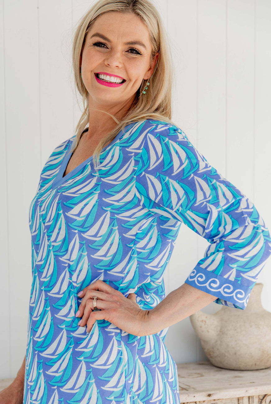 Sailaway Cotton Tunic Dress
