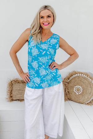 Turtle Printed Tank Cotton Top