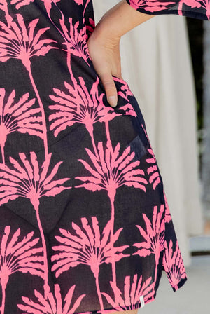 Umbrella Palm Cotton Beach Tunic: Perfect Island Vacation Outfit