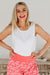 Palm Tree Beaded Cotton Tank Top - Buy Online